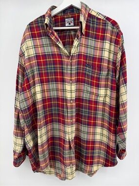 Faconnable Men's Red Plaid Button-Down‎ Shirt